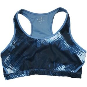 Athleta ~Woman Size L~ Black/Gray Sports Bra Crop Top Athletic Work Out.